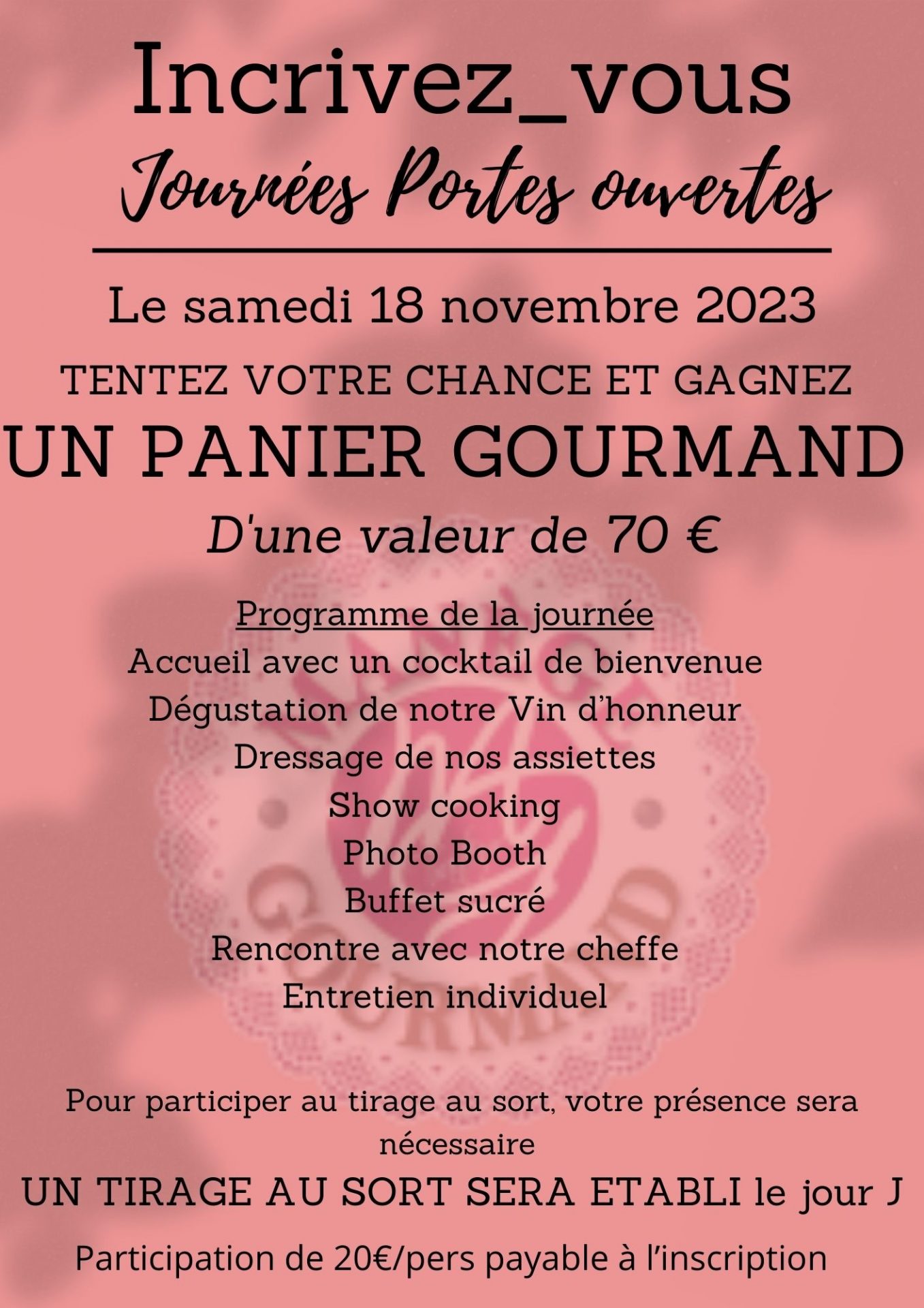 Inscription Porte Ouverte Man ge Gourmand Traiteur